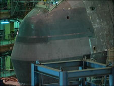 HMS Artful under construction