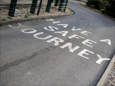 Have a safe journey sign at the Travelodge