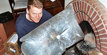 Tom blocks a chimney