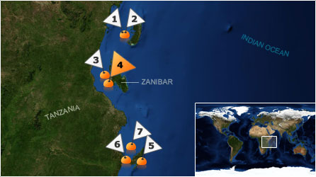 Dive map - Indian Ocean - coastal waters - Site 4