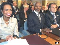 Kofi Annan, Condoleezza Rice ve Romano Prodi