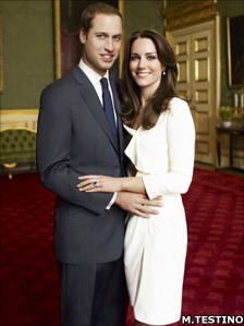 This photograph was taken by Mario Testino as one of the official portrait photographs for the engagement of Prince William and Miss Catherine Middleton