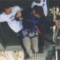 Laurence preparing to do a bungee jump