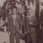 Ray (just married) with Peter Williams (from Easton, Bristol) in Bombay 1945.
