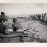 Watching French cavalry before leaving Beirut leave camp January 1946