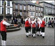 Claro Sword and Morris Men celebrating Plough Sunday in Knaresborough