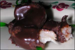 Pork fat covered in chocolate.