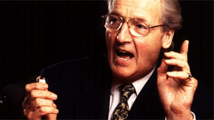 Nicholas Parsons with his stopwatch