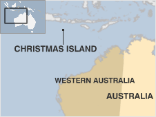 Map showing Christmas Island