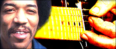 Jimi Hendrix and guitar