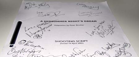 Signed Midsummer Night's Dream script