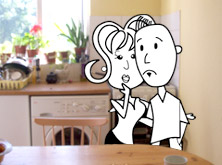 Alice and Michal in the kitchen