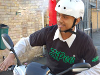 On a ZiPee bike at Bow School