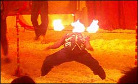 Fiery limbo at Gifford's Circus