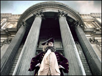 Sir Christopher Wren portrayed by Hugh Bonneville