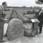 Tom revealing this memorial to the aircraft and its crew. It was erected by the denes in 1995.