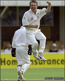 Phil Tufnell in action in the 1990s