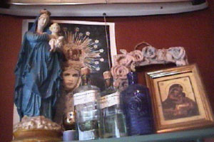 Ella meditates in her bathroom