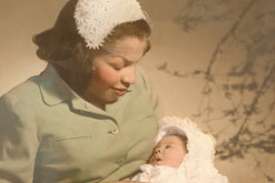 Jacqueline Walker as a baby in the arms of her mother, Dorothy.