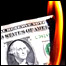 Yanan bir dolar banknotu