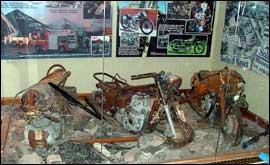 Some of the destroyed motorcycles