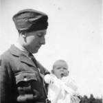 Bill with daughter Ann in Sulhamstead in early 1941