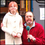 Ian and visitor to the Bus
