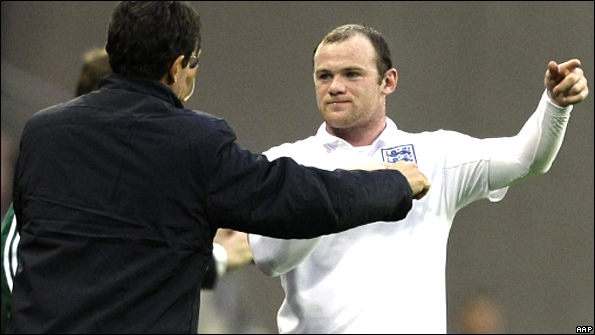 Fabio Capello and Wayne Rooney