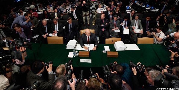 Goldman executives at the US senate