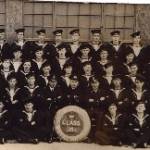 Len Thacker, back row, fourth from the left, in WT Operator's Course Class Photo, HMS Royal Arthur, August 1941.