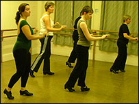 Tap group show me the stick dance