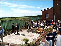 The garden full of visitors