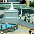 Lego Alison in a Lego Trafalgar Square at Legoland