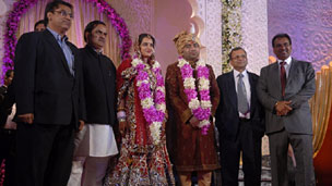 A marriage reception for a politician's daughter in India
