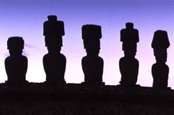The famous stone figures of Easter Island