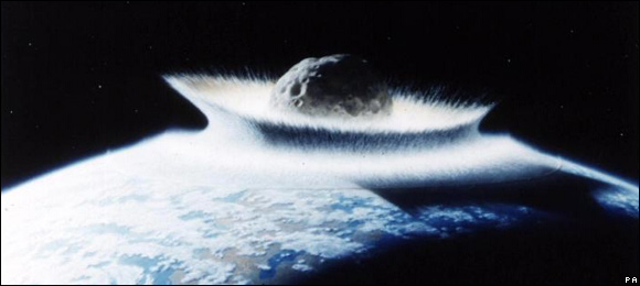 Artist's impression of an asteroid strike