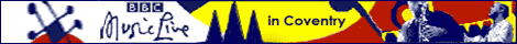 Banner for BBC Music Live with sax player on 