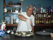 Byron, owner of the Black Velvet restuarant in Buras preparing the last oysters in town.