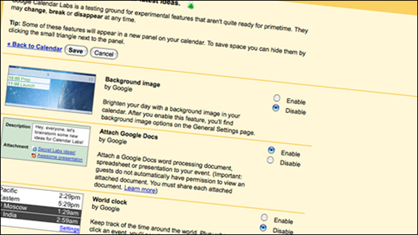 Screengrab of Gmail calender