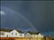 Primary and secondary bow with falling rain