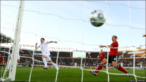 Karen Carney scores for England
