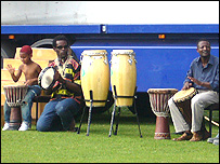 Traditional Caribbean drummers