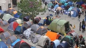 Camp outside St Paul's Cathedral