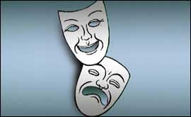 Masks of comedy and tragedy