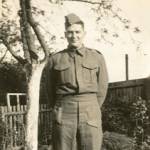 Sergeant HAROLD WILLIAM STEPHEN LUXTON, 6208159, 1/7th Battalion, Middlesex Regiment. Harold was one of two Middlesex Regiment soldiers killed in action at Cuverville (Normandy) 18 July 1944. Harold's comrade 3191700 Private Martin Philbin died in the same action. They are buried in Ranville Cemetery. (Photo: courtesy of Harold W.S. Luxton)