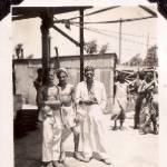 After work at the bakery native labour at the back.