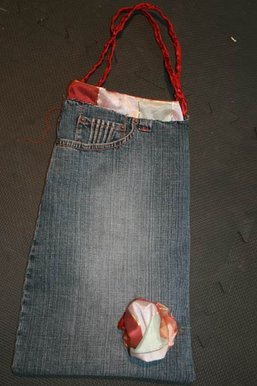 Bag with red ribbon.