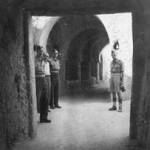 Sgt Len Scott, 'George', Cpl Hornsey Metcalfe and Sgt Charlie Hildretch in the tunnels of Touggourt, 1944