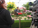 Monty Don being filmed on the Bloms Bulbs display in 2003