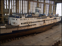 A ship in a dry dock